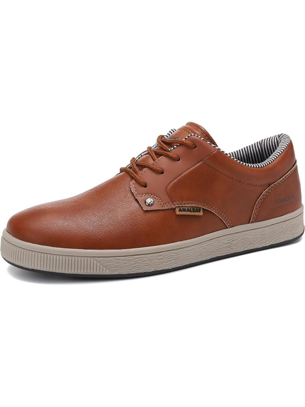 Men's Amber Brown Round Toe Lace Up Breathable Mesh Oxford Fashion Sneaker Shoes